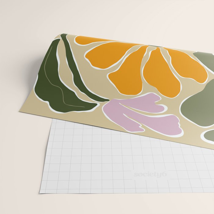 Mid-Century Bloomscape Wrapping Paper Gallery Image 2