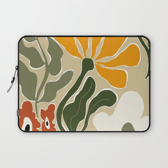 Mid-Century Bloomscape Laptop Sleeve Gallery Image 1