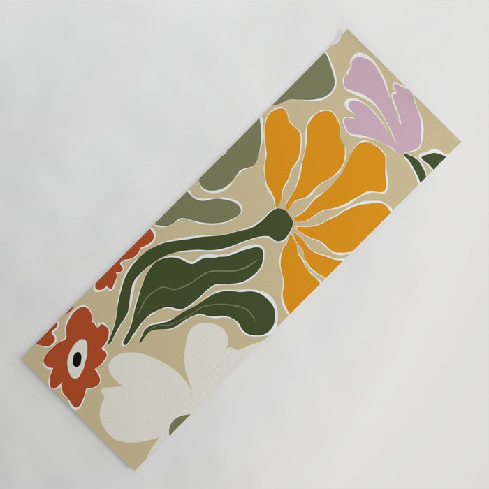 Mid-Century Bloomscape Yoga Mat Gallery Image 1