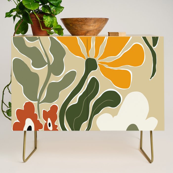 Mid-Century Bloomscape Credenza Gallery Image 1