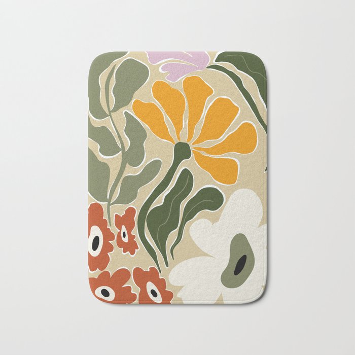 Mid-Century Bloomscape Bath Mat Gallery Image 1