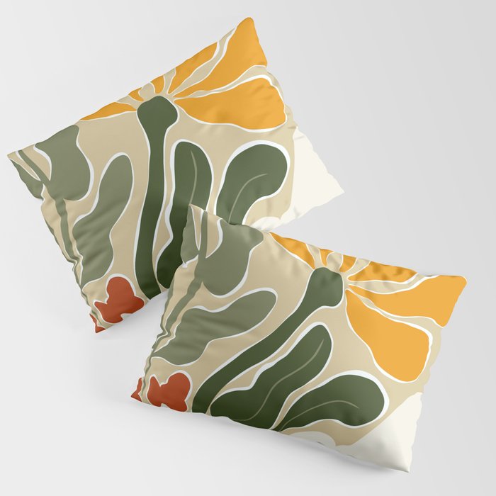 Mid-Century Bloomscape Pillow Sham Gallery Image 3