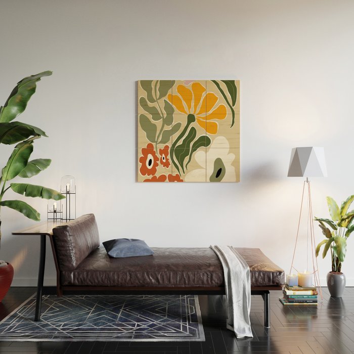 Mid-Century Bloomscape Wood Wall Art Gallery Image 2