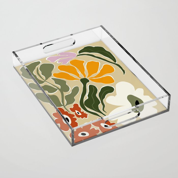 Mid-Century Bloomscape Acrylic Tray Gallery Image 1