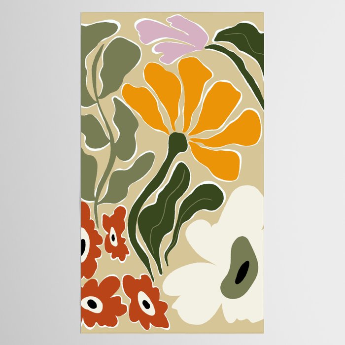 Mid-Century Bloomscape Tablecloth Gallery Image 2