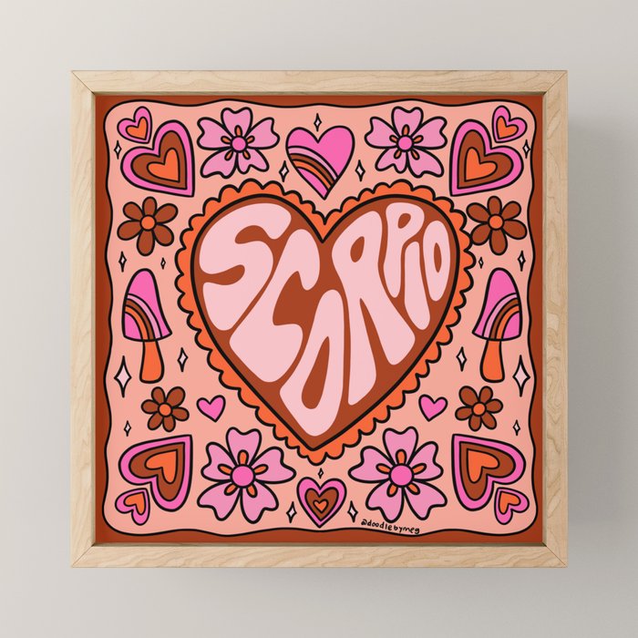 Scorpio Heart Mini Art Print Gallery Image 1