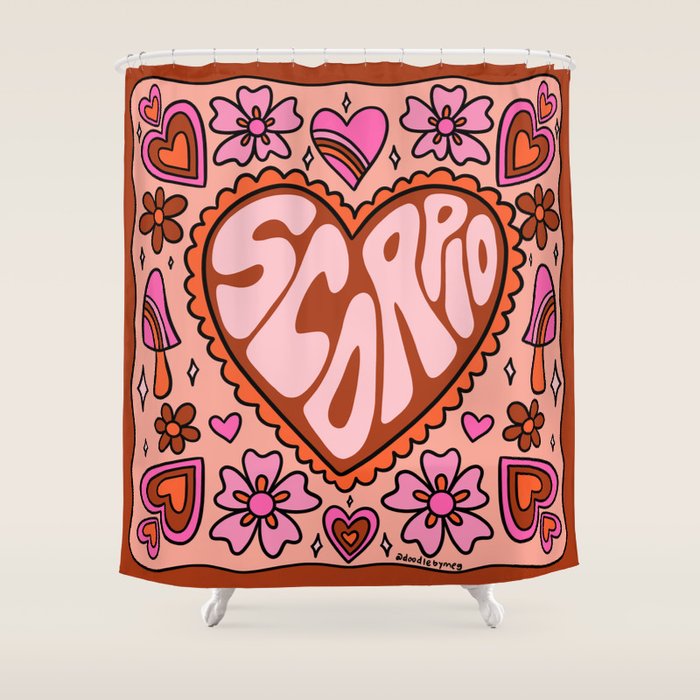 Scorpio Heart Shower Curtain Gallery Image 1