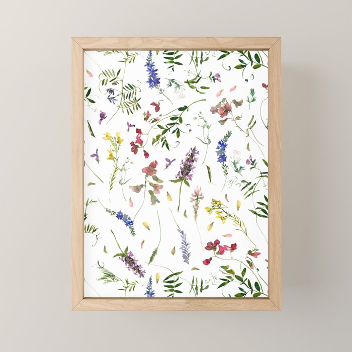 Scandinavian Midsummer Wildflowers Meadow  Mini Art Print Gallery Image 1
