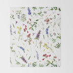 Scandinavian Midsummer Wildflowers Meadow  Throw Blanket Gallery Image 2