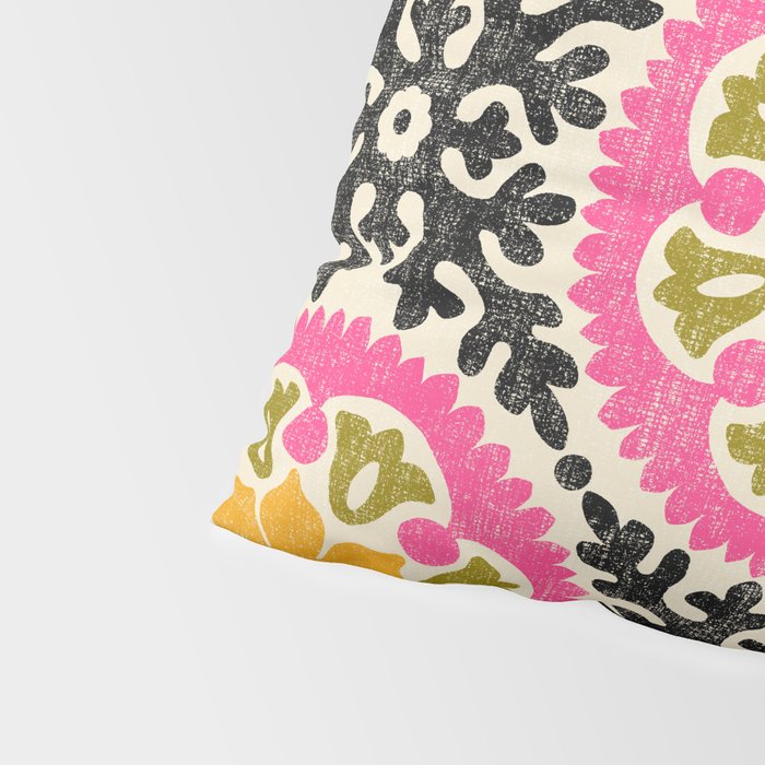 Folk Art Mandala - vintage pink, gold, and avocado green Pillow Sham Gallery Image 4