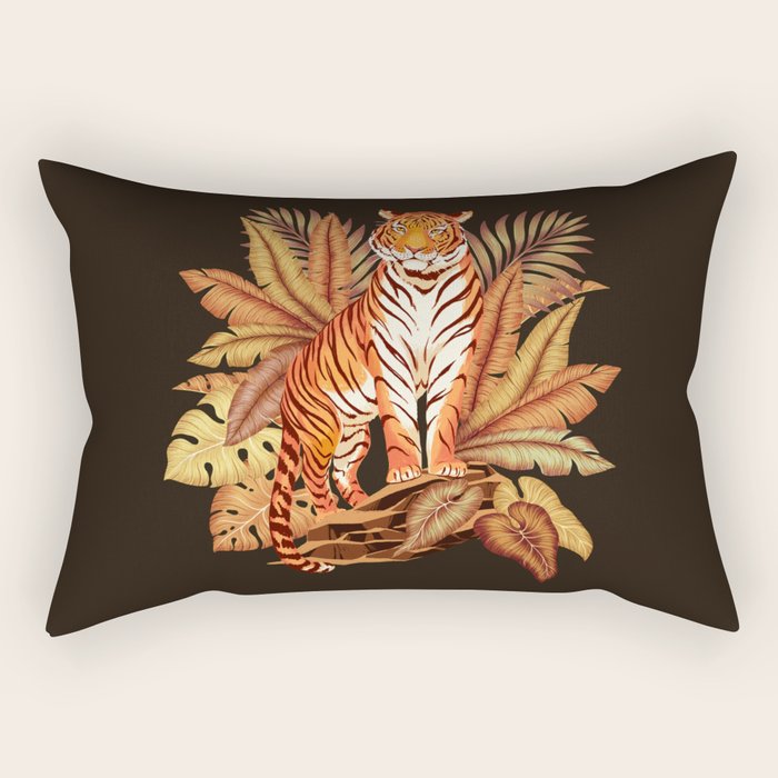 Autumn Jungle Tiger Rectangular Pillow Gallery Image 2