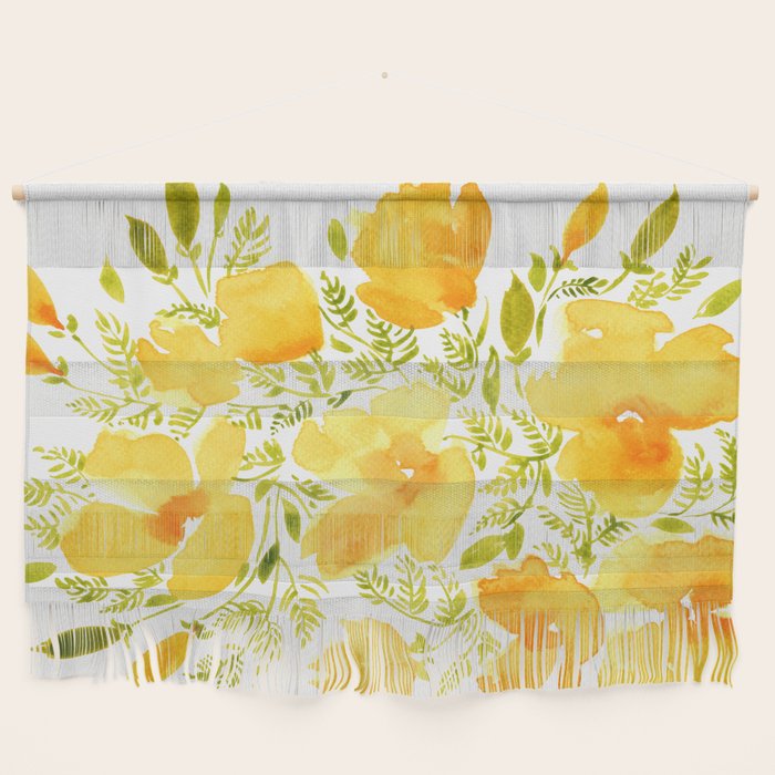 Watercolor California poppies (Quad set, #2) Wall Hanging Gallery Image 1
