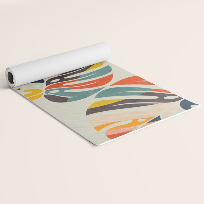 shape leaf modern mid century Yoga Mat Gallery Image 2