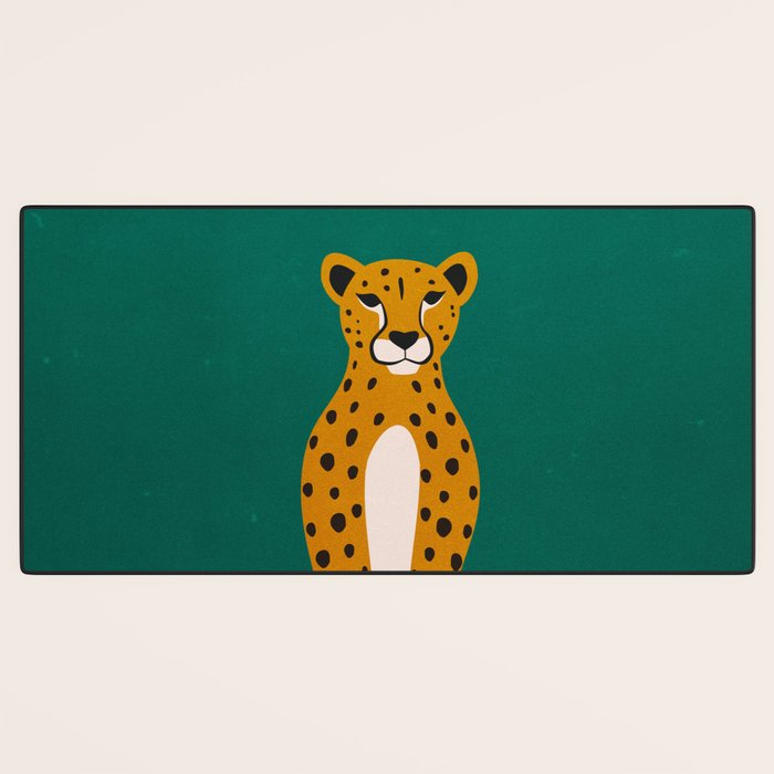 The Stare: Marigold Cheetah Desk Mat Gallery Image 3