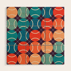 Retro Tennis 70s Rainbow Wood Wall Art Gallery Image 1