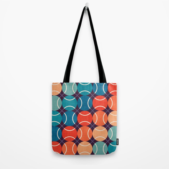 Retro Tennis 70s Rainbow Tote Bag Gallery Image 2