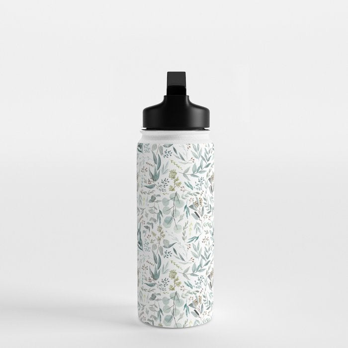 Little Eucalyptus Botanical Pattern Water Bottle Gallery Image 3