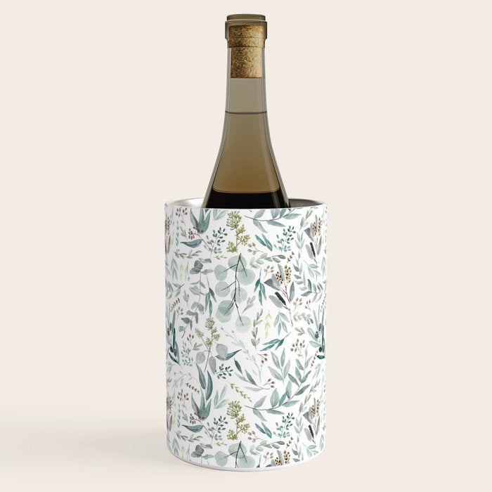 Little Eucalyptus Botanical Pattern Wine Chiller Gallery Image 2
