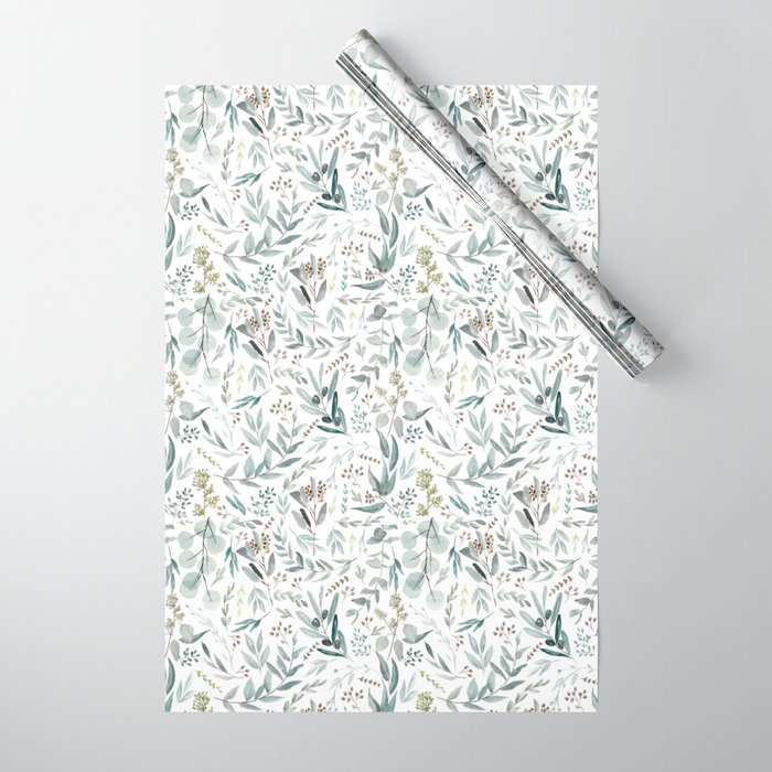 Little Eucalyptus Botanical Pattern Wrapping Paper Gallery Image 1