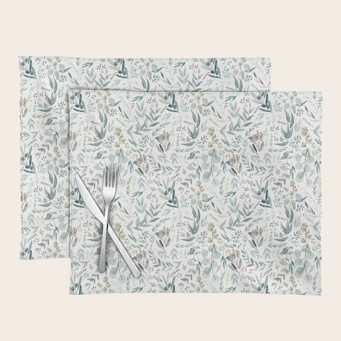 Little Eucalyptus Botanical Pattern Placemat Gallery Image 1