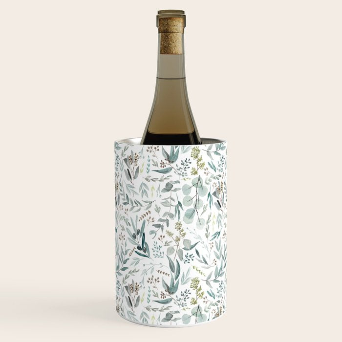Little Eucalyptus Botanical Pattern Wine Chiller Gallery Image 1
