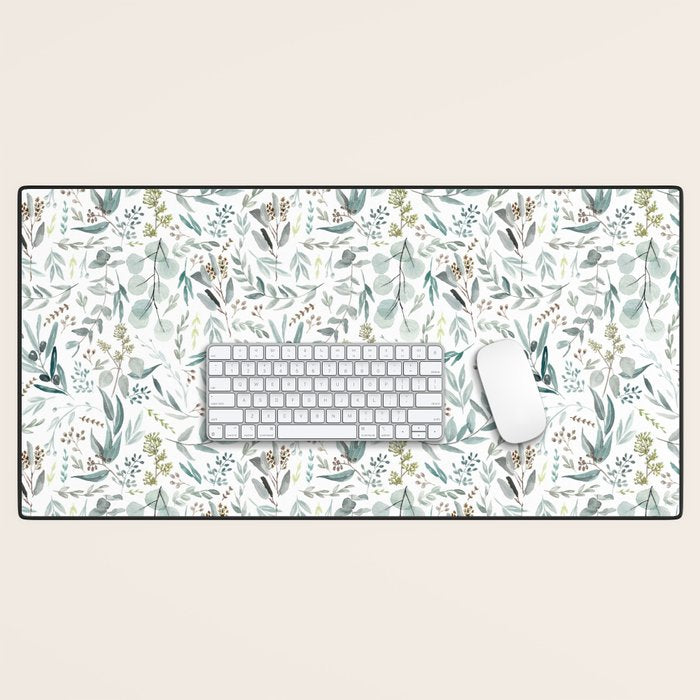 Little Eucalyptus Botanical Pattern Desk Mat Gallery Image 1