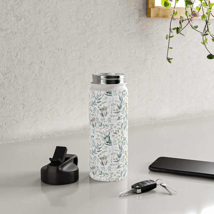 Little Eucalyptus Botanical Pattern Water Bottle Gallery Image 4