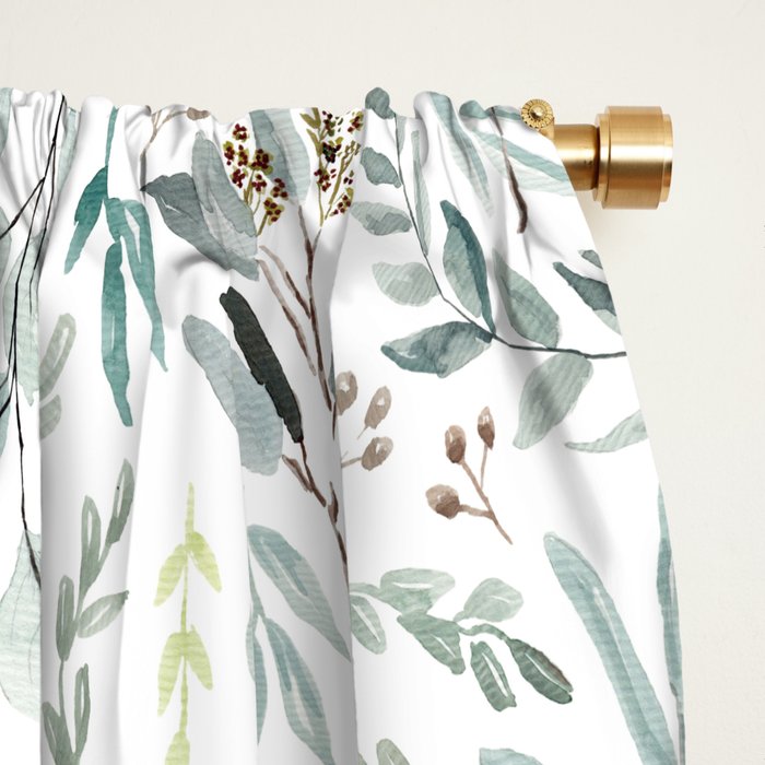 Little Eucalyptus Botanical Pattern Window Curtain Gallery Image 2