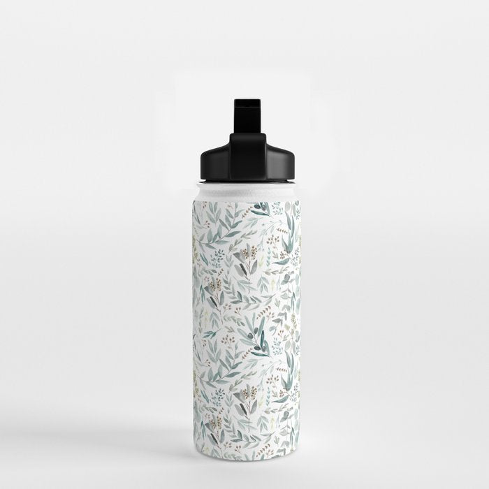 Little Eucalyptus Botanical Pattern Water Bottle Gallery Image 2