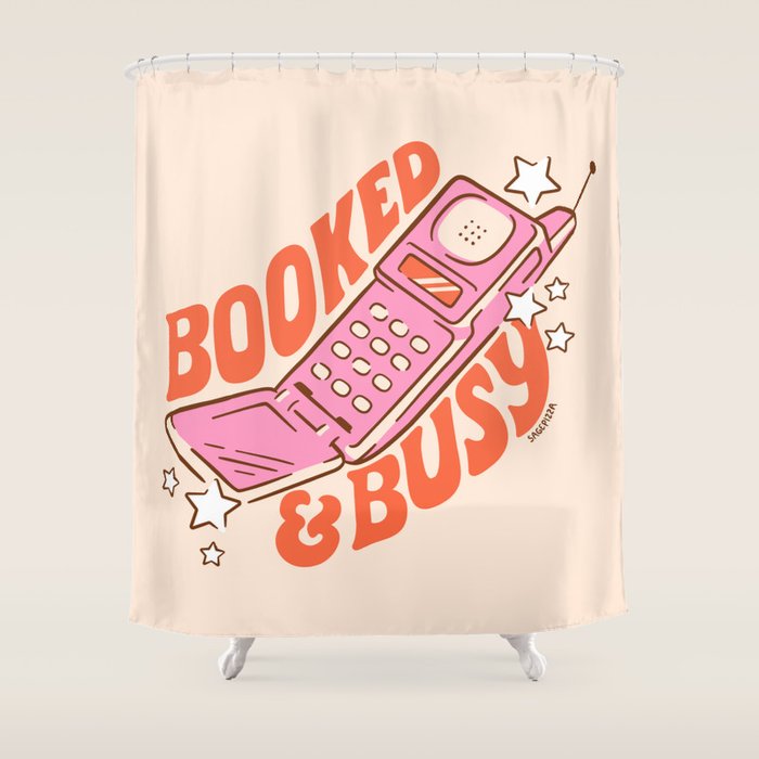 BOOKED AND BUSY (IN CREAM) Shower Curtain Gallery Image 1
