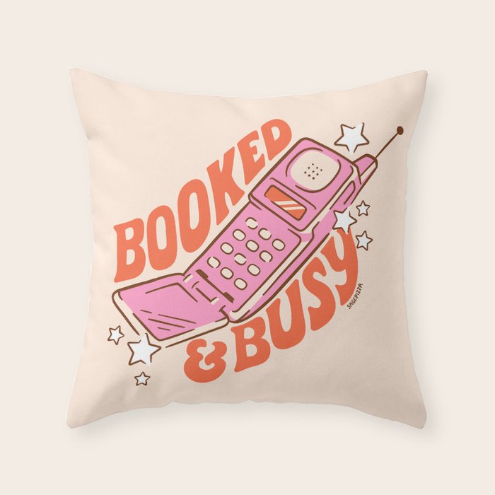 BOOKED AND BUSY (IN CREAM) Throw Pillow Gallery Image 6