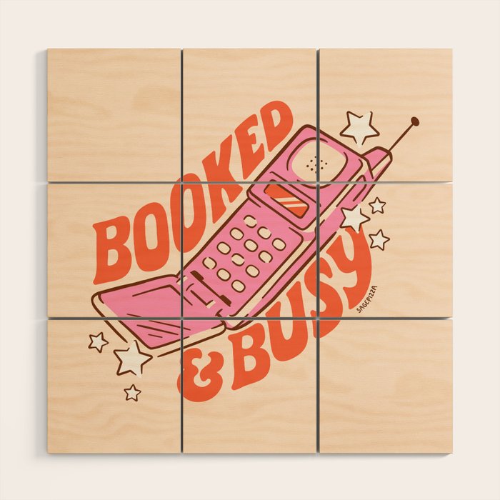 BOOKED AND BUSY (IN CREAM) Wood Wall Art Gallery Image 2