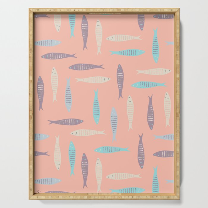 Sardines on Pink Serving Tray Gallery Image 1