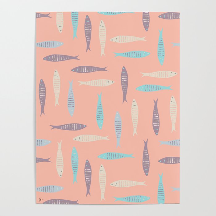 Sardines on Pink Poster Gallery Image 4