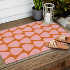 Plectrum Pattern in Pink and Orange Outdoor Rug Gallery Image 2
