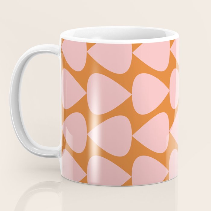 Plectrum Pattern in Pink and Orange Coffee Mug Gallery Image 3
