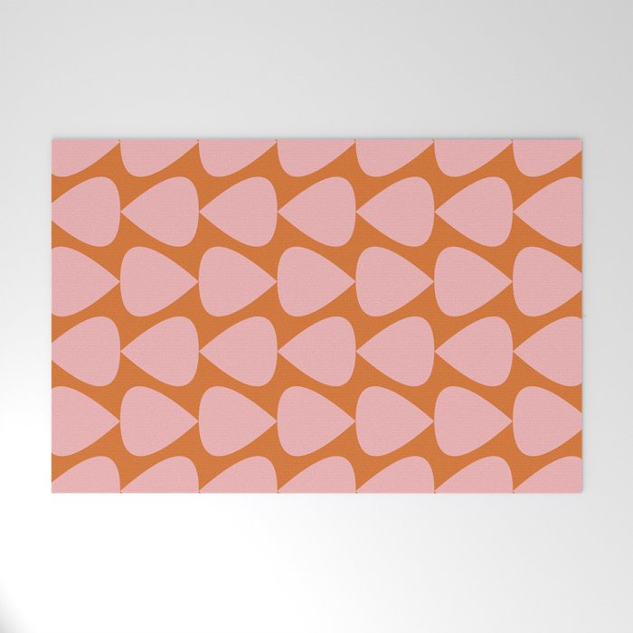 Plectrum Pattern in Pink and Orange Welcome Mat Gallery Image 1