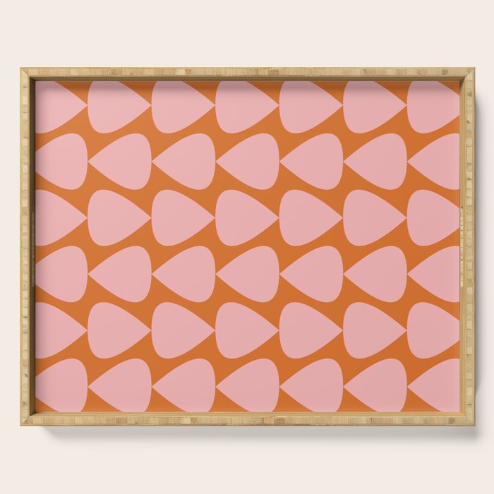 Plectrum Pattern in Pink and Orange Serving Tray Gallery Image 1