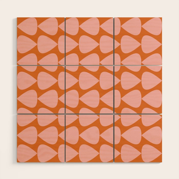 Plectrum Pattern in Pink and Orange Wood Wall Art Gallery Image 1