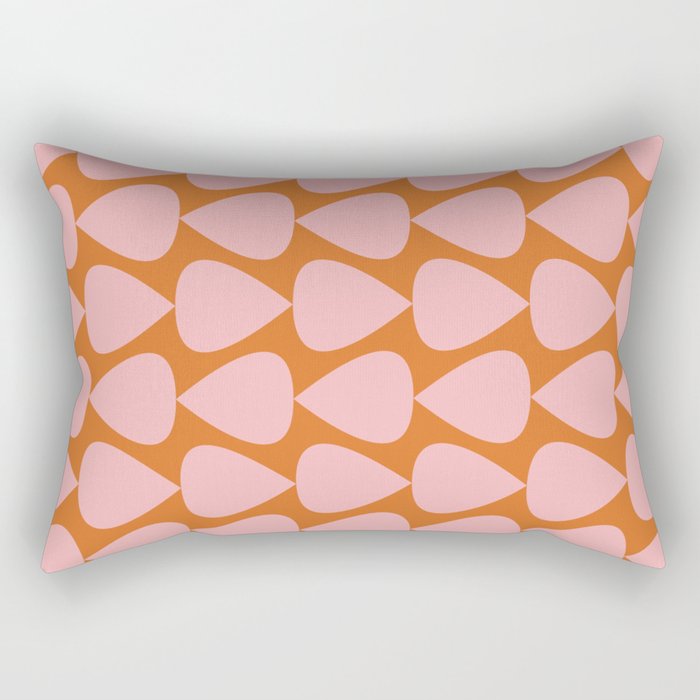 Plectrum Pattern in Pink and Orange Rectangular Pillow Gallery Image 2