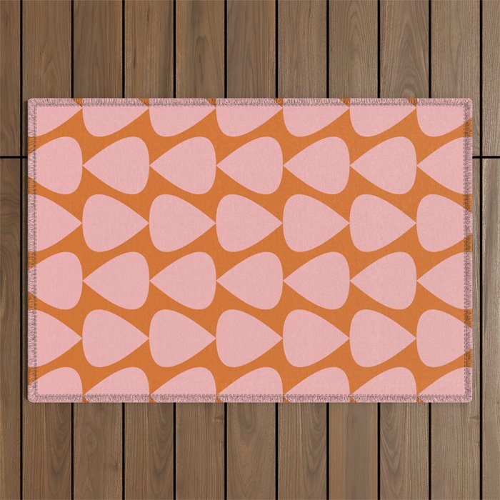 Plectrum Pattern in Pink and Orange Outdoor Rug Gallery Image 1