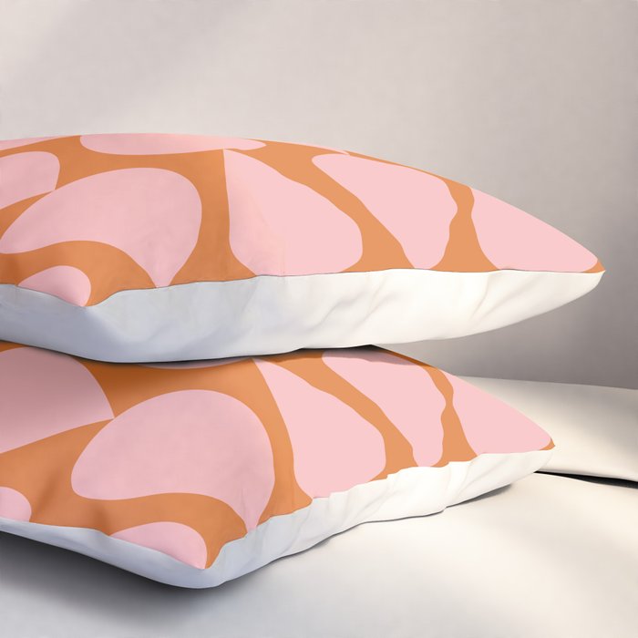 Plectrum Pattern in Pink and Orange Pillow Sham Gallery Image 3