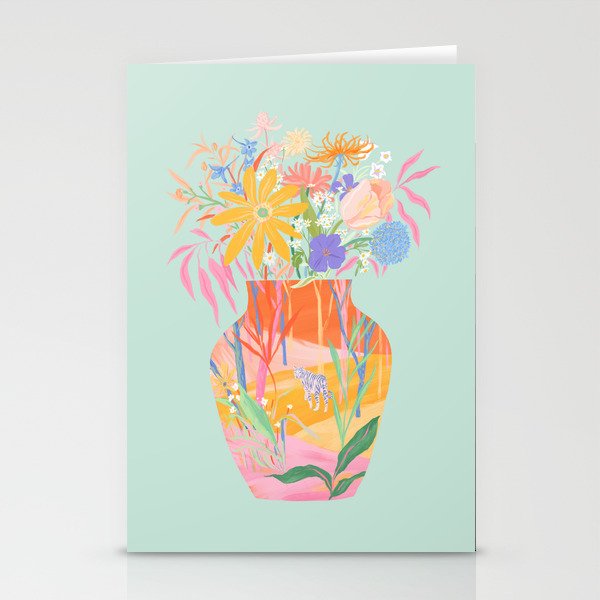 Whimsical Flower Vase Stationery Card Gallery Image 1