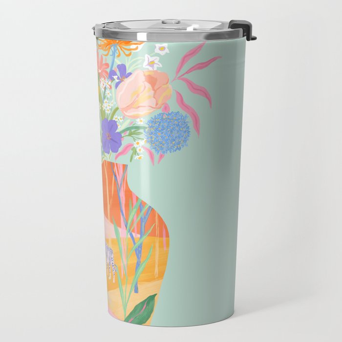 Whimsical Flower Vase Travel Mug Gallery Image 2