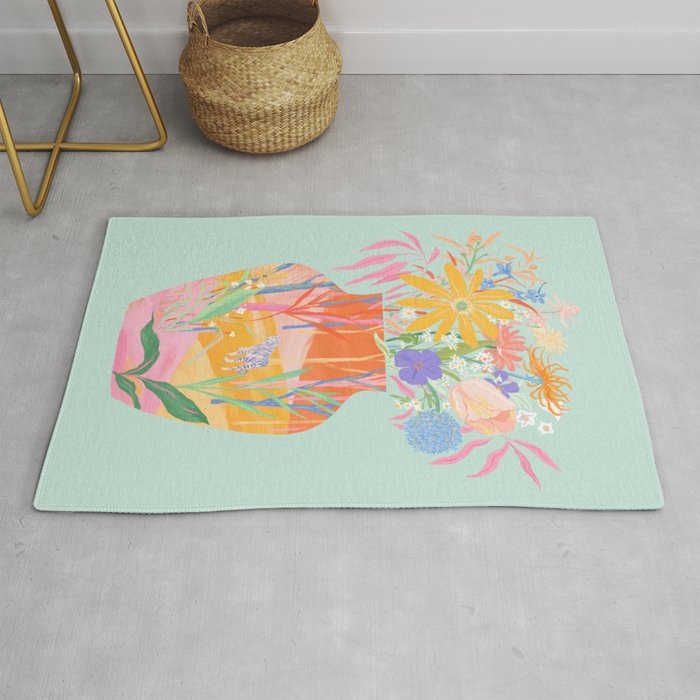 Whimsical Flower Vase Rug Gallery Image 1