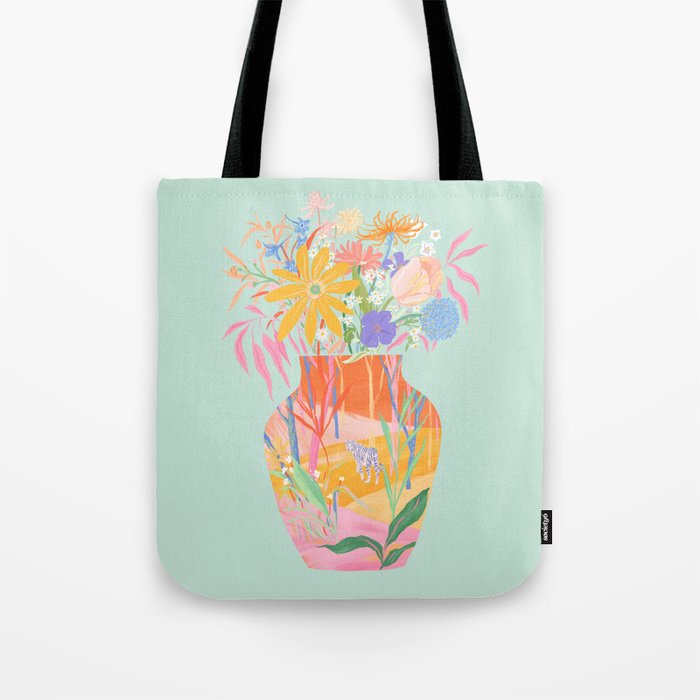 Whimsical Flower Vase Tote Bag Gallery Image 1