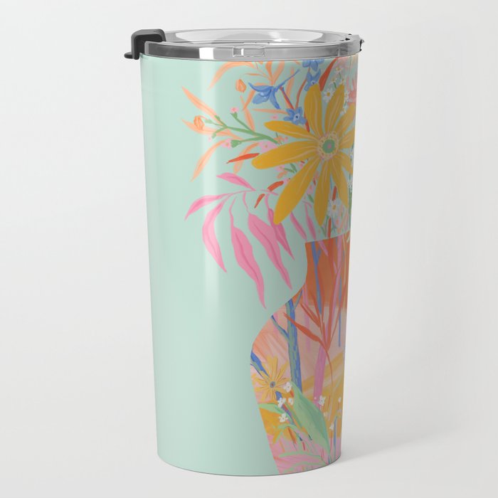 Whimsical Flower Vase Travel Mug Gallery Image 3