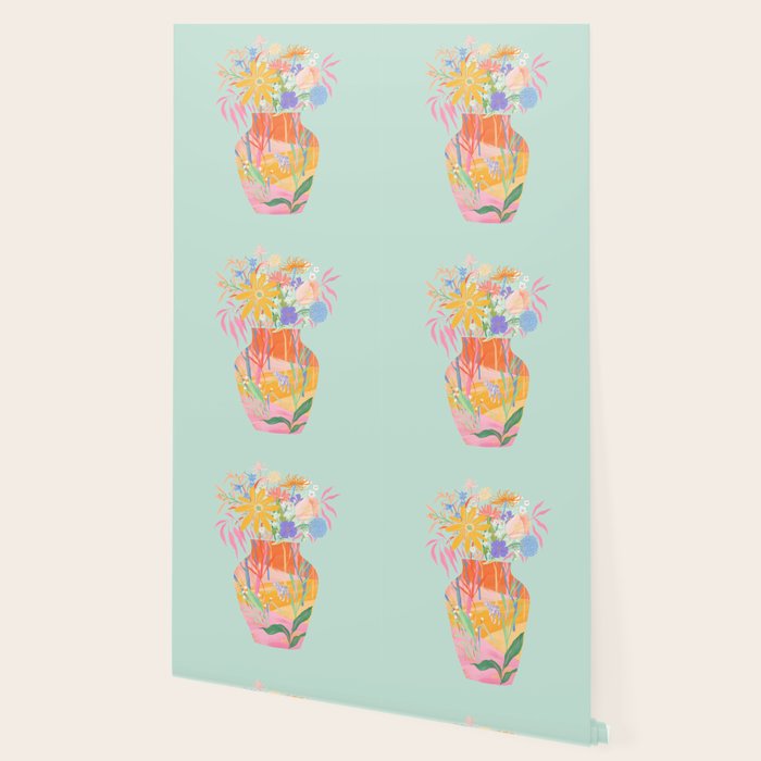 Whimsical Flower Vase Wallpaper Gallery Image 2
