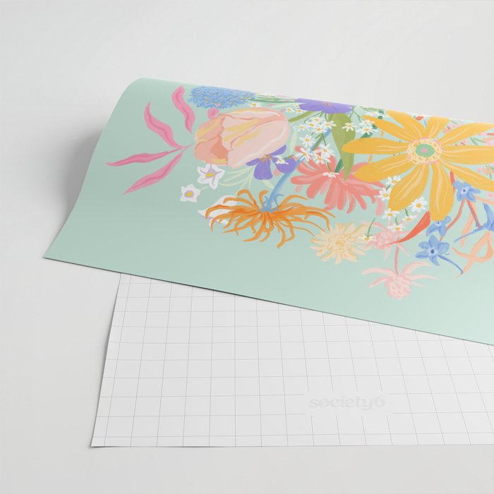 Whimsical Flower Vase Wrapping Paper Gallery Image 2