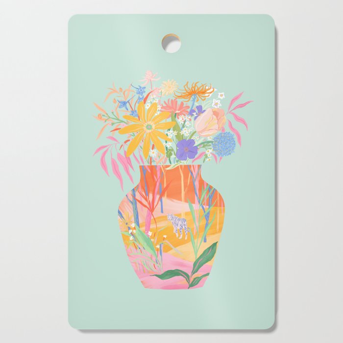 Whimsical Flower Vase Cutting Board Gallery Image 1